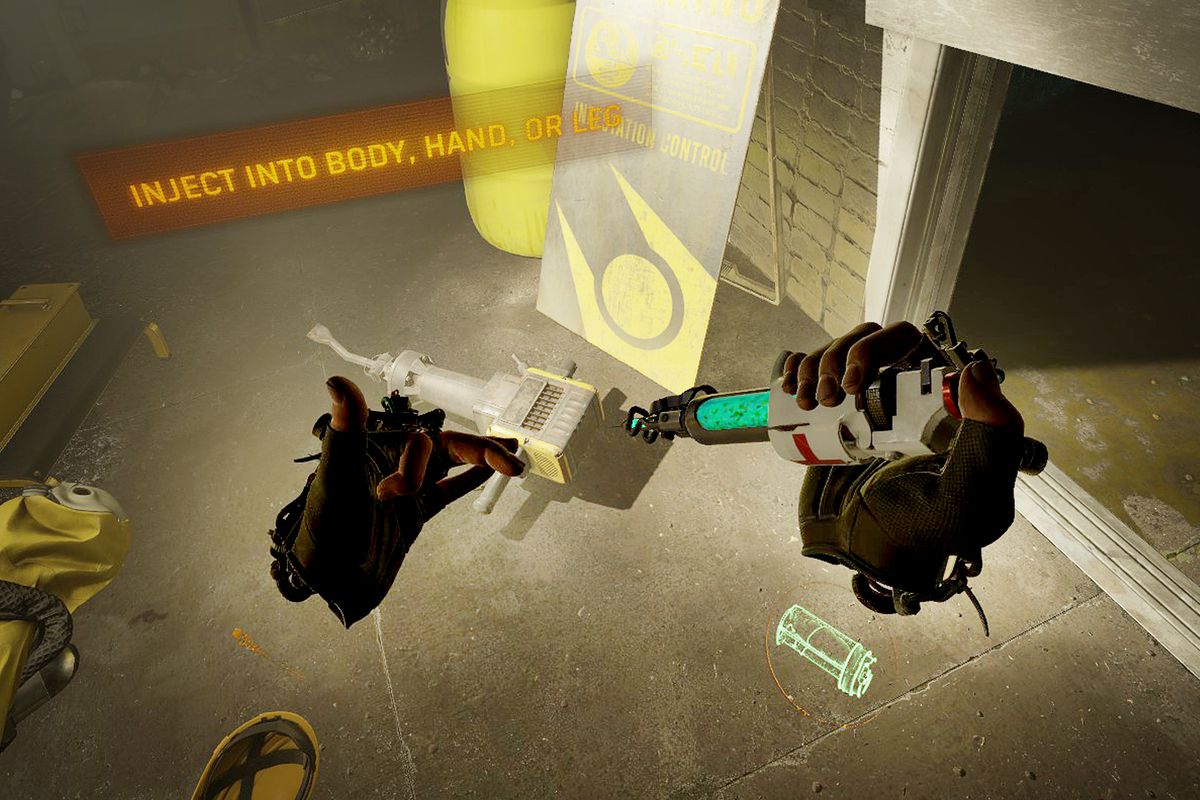 Health syringe in the VR game Half-Life: Alyx