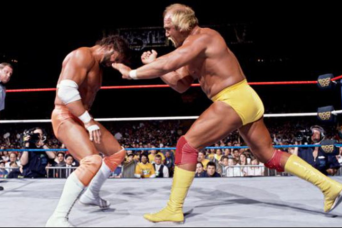 Hulkamaniacs Sting Vader Hulk Hogan Randy Savage Wrestling Photo 8x6 Inch WCW 