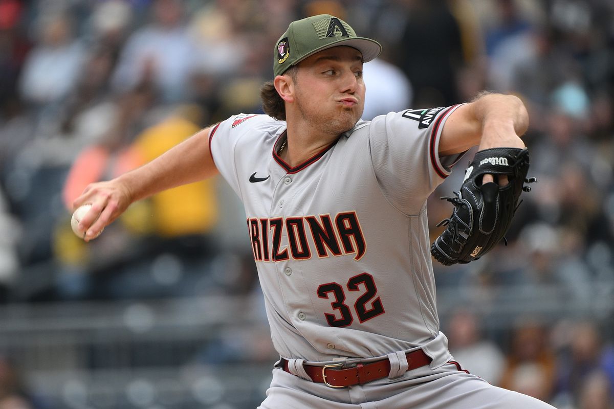 Brandon Pfaadt #32 of the Arizona Diamondbacks delivers a pitch in the first inning during the game against the Pittsburgh Pirates at PNC Park on May 20, 2023 in Pittsburgh, Pennsylvania.