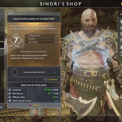 Sindri’s Niflheim armor in <em>God of War</em>