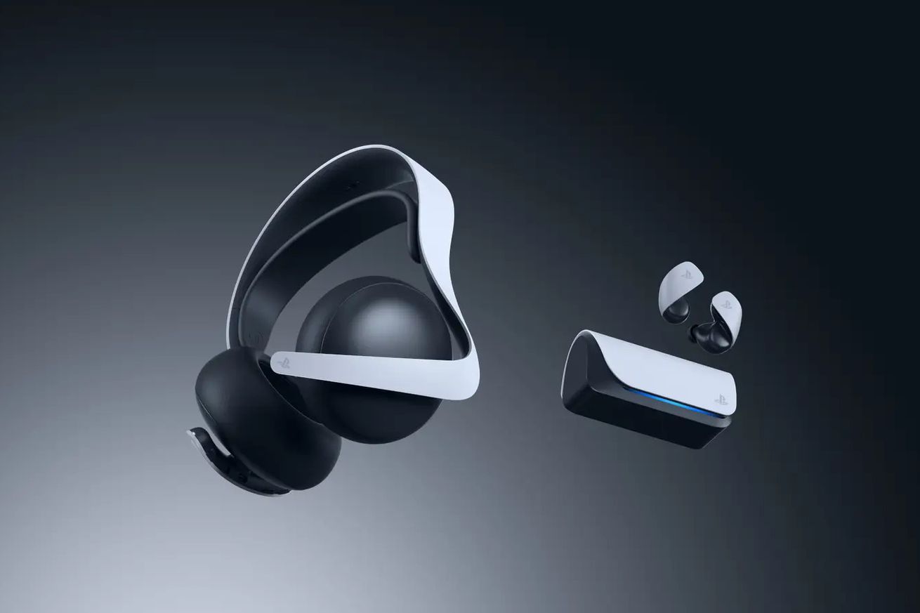An image showing Sony’s Pulse Explore earbuds and Pulse Elite headset
