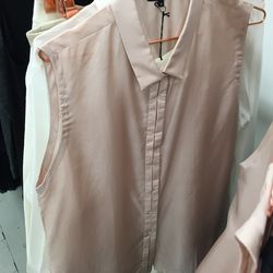 Kaarem sleeveless silk button down, $100 (was $180)