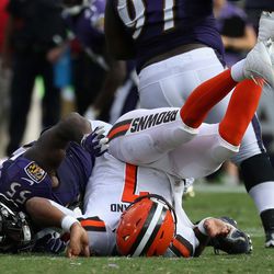 <strong>September 2017:</strong> In Week 2, Joe Thomas reached a milestone, playing his 10,000th consecutive snap. But the rest of the game was ugly -- the Browns turned the ball over five times, losing 24-10 to the Baltimore Ravens on the road. The game included QB DeShone Kizer bizarrely having to leave with a migraine before getting the miracle cure and returning later on.