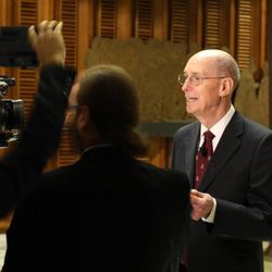 First Counselor in the First Presidency of The Church of Jesus Christ of Latter-day Saints Henry B. Eyring speaks in Vatican City Tuesday, Nov. 18, 2014.