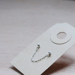 Tiny silver chain stud earring, <a href="https://www.etsy.com/listing/165445260/minimalist-minimalistic-sterling-silver?ref=af_you_favitem">$42.18</a>