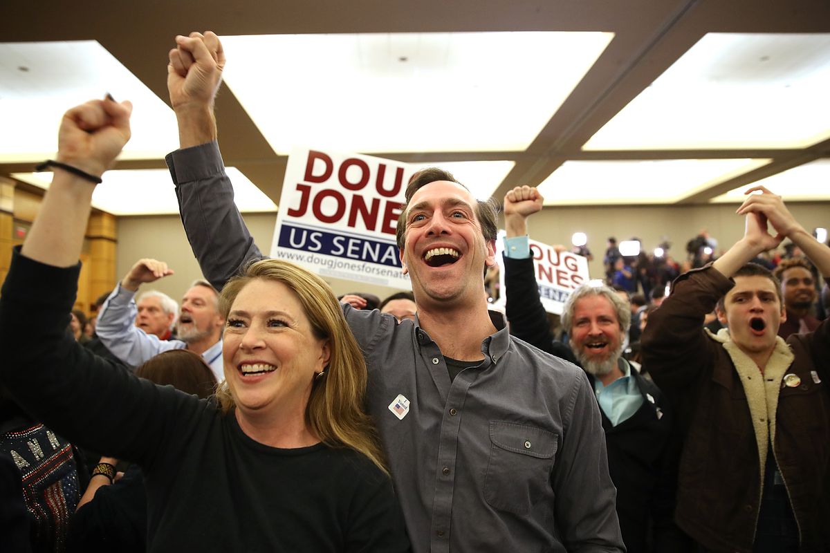 Democratic Senate Candidate Doug Jones Holds Election Night Watch Party In Birmingham