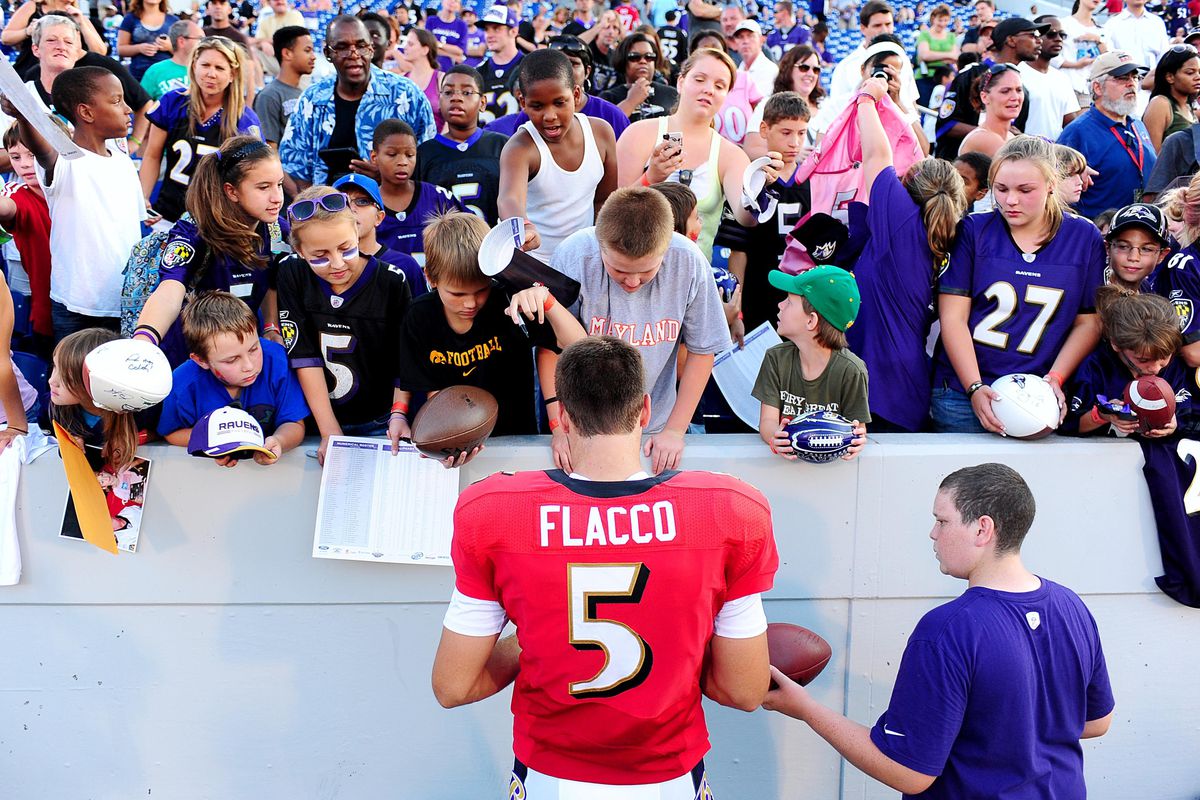 Ignore the Purple. Red looks nice on or man Flacco.