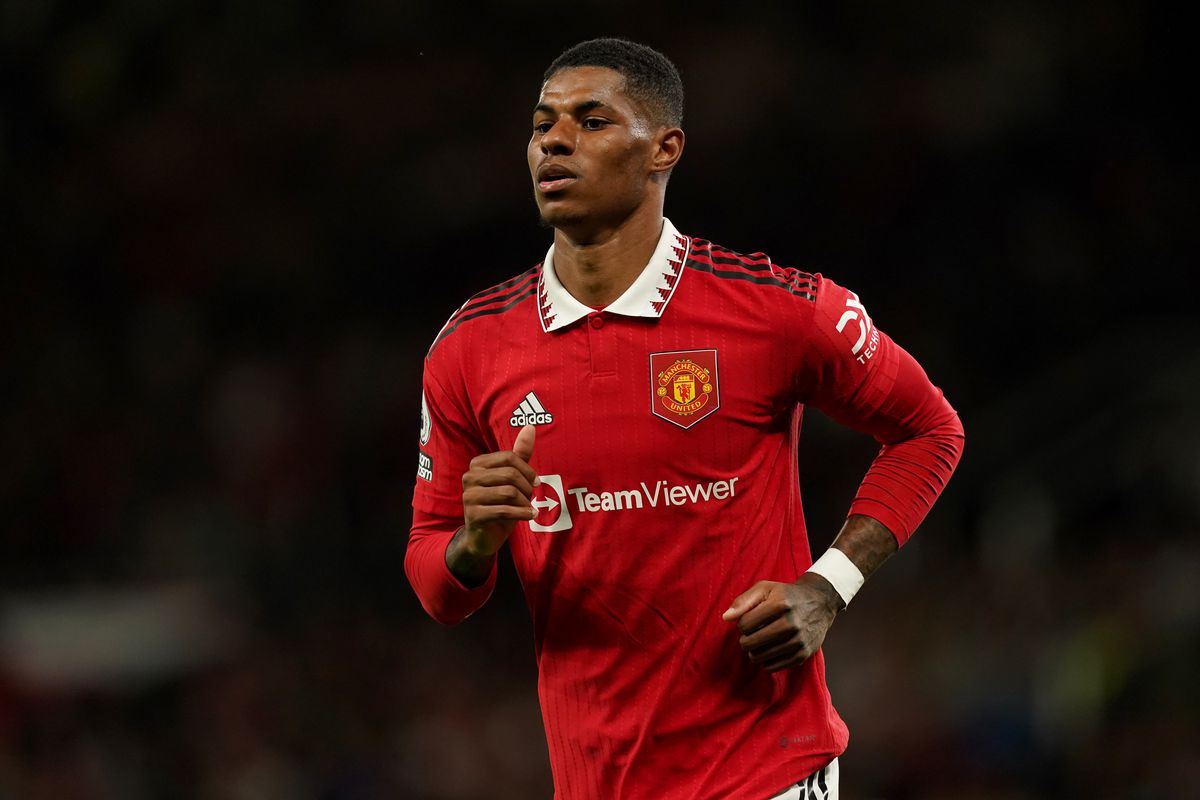 Manchester United’s Marcus Rashford during the Premier League match at Old Trafford, Manchester. Picture date: Thursday May 25, 2023.