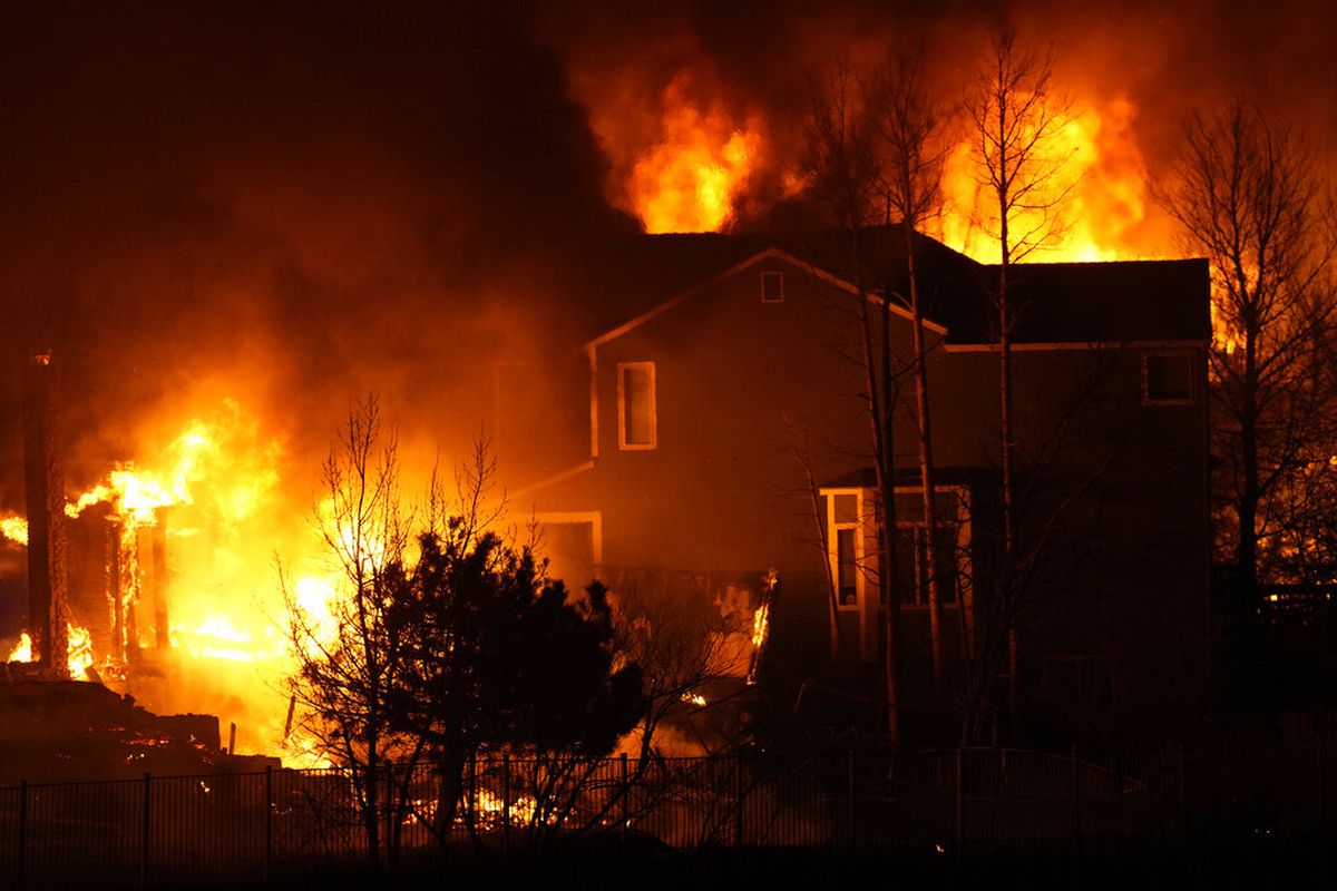 Homes burn in Superior, Colorado.