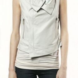 <i><a href="http://madisonlosangeles.com/Veda-Maxine-contrast-Leather-Vest.html" rel="nofollow">Maxine Contrast Leather Vest</a></i>, $375
