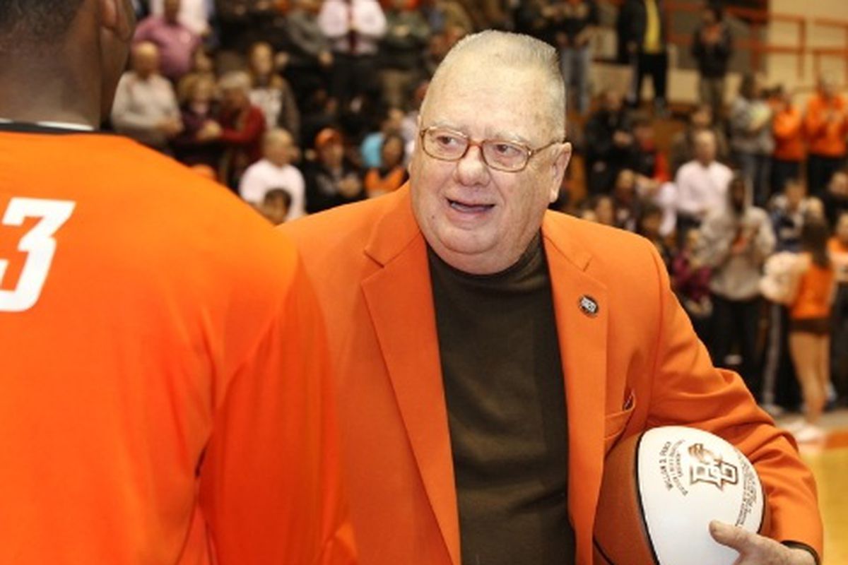 You don't have to be a self-made millionaire like Bill Frack to be a huge MAC basketball fan. Sure helps, though. (Photo by <a href="http://bgsufalcons.com/photo_gallery.aspx?gallery=240" target="new">Craig Bell/BGSUFalcons.com</a>)