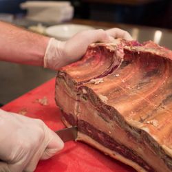 Portion control. Each rib primal yields seven steaks.