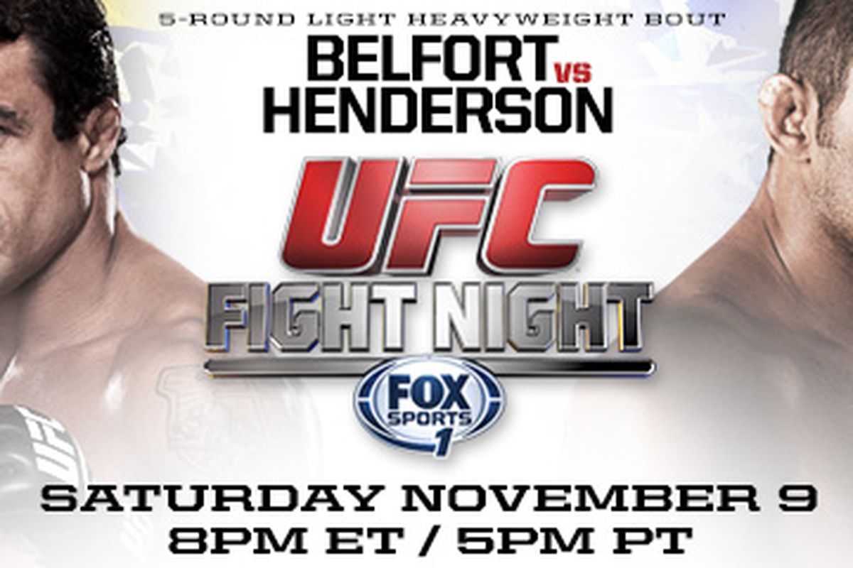 Watch UFC Fight Night 32 online stream tonight: Live video feed/FOX Sports  1 options, start time for 'Belfort vs Henderson 2' in Brazil 