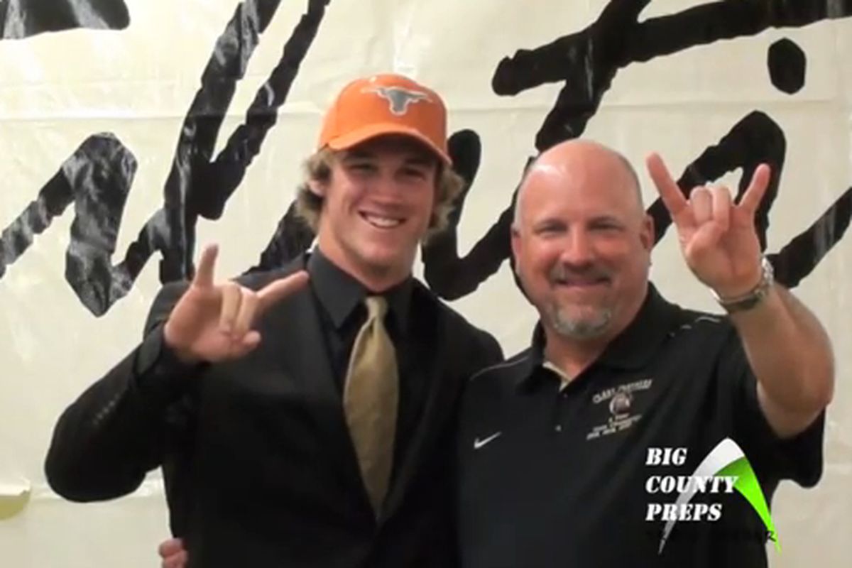 Andrew Beck with his head coach at his announcement ceremoney