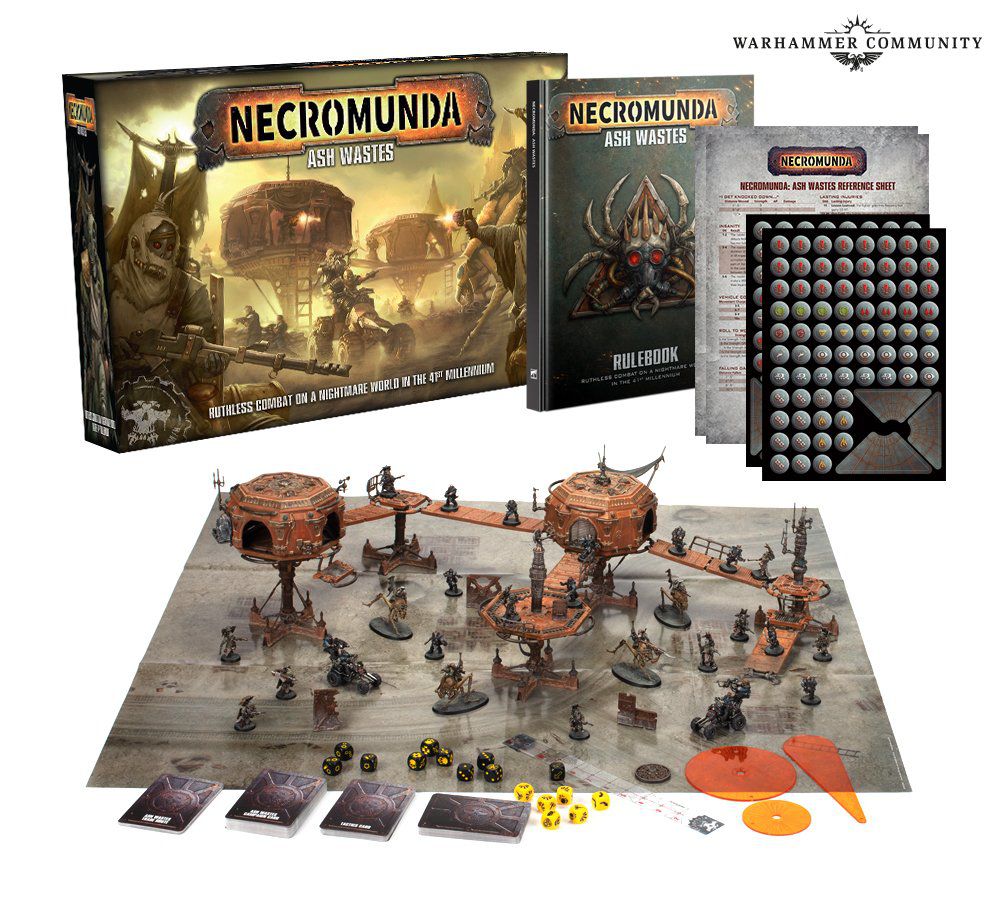 The full contents of the Necromanda: Ash Wastes crate set.