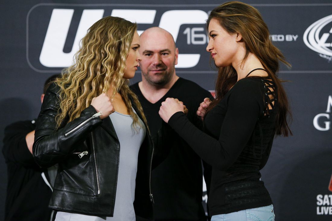Ronda Rousey faces Miesha Tate in the UFC 168 co-main event.