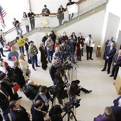 An immigration rally at the Utah state Capitol turned confrontational Wednesday.
