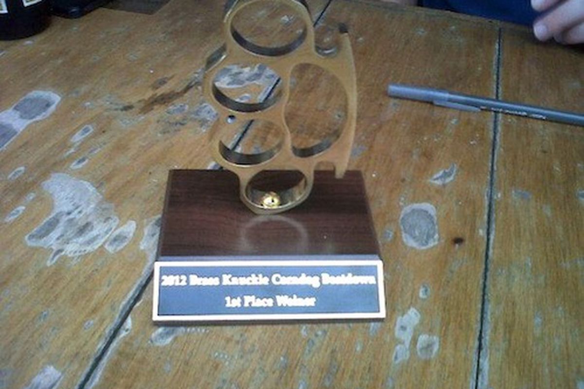 The official 2012 award for Independence Day corndogging. 