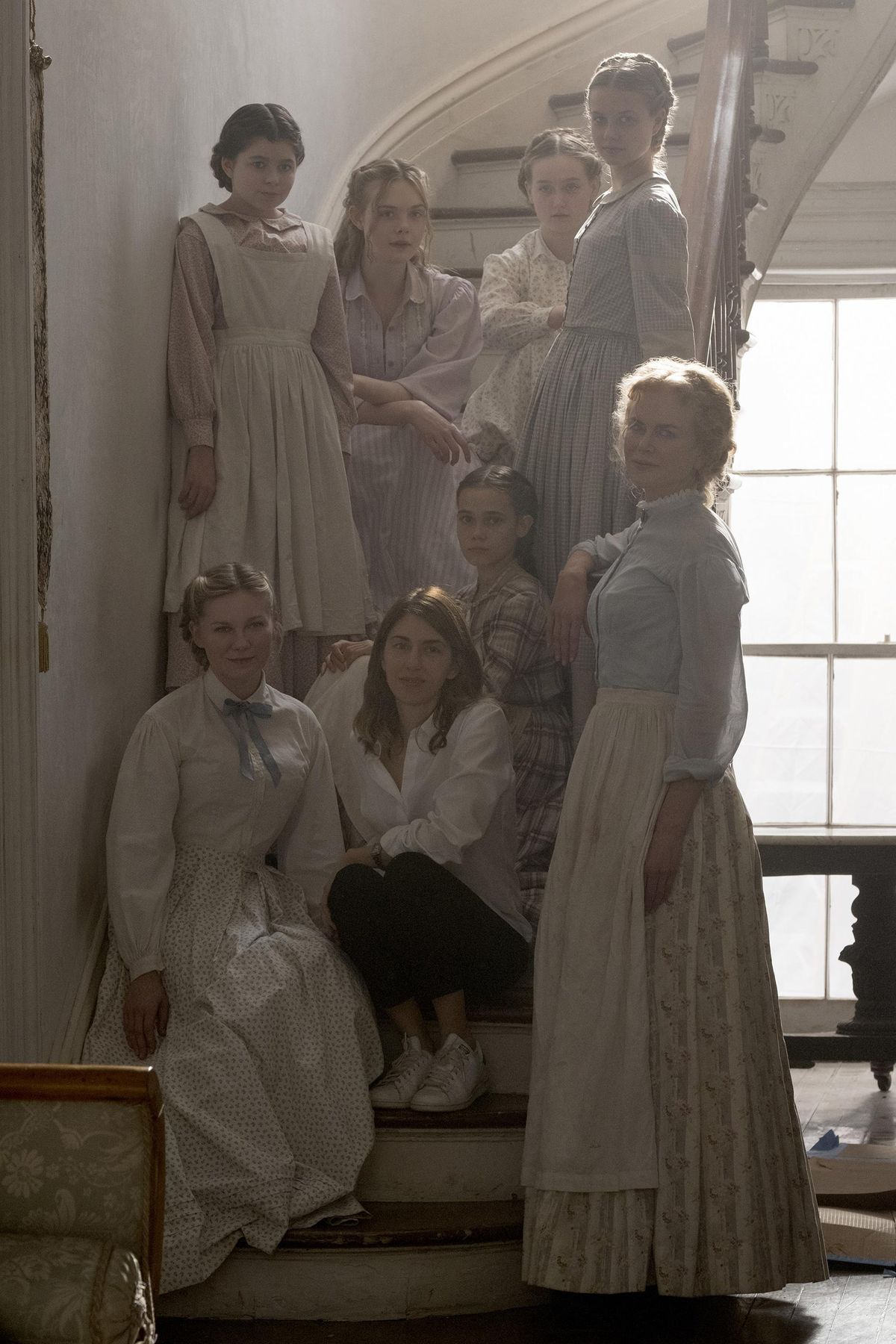Sofia Coppola with the cast of The Beguiled