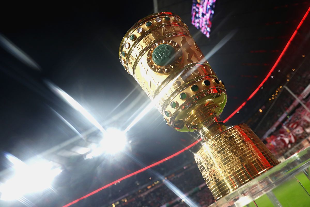 Bayern Muenchen v FC Schalke 04 - DFB Cup Quarter Final
MUNICH, GERMANY - MARCH 01: (EDITORS NOTE: A special effects camera filter was used for this image.) The Germany Cup winners trophy is displayed prior to the DFB Cup quarter final between Bayern Muenchen and FC Schalke 04 at Allianz Arena on March 1, 2017 in Munich, Germany.