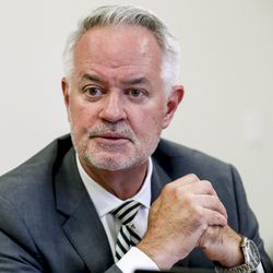 Jack Hedge, the new executive director of the Utah Inland Port Authority, is pictured at the offices of the Governor’s Office of Economic Development in Salt Lake City on Thursday, Aug. 15, 2019.
