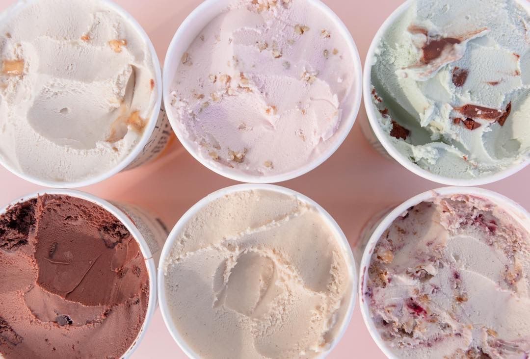 A picture of vegan ice cream pints from Kate’s Ice Cream