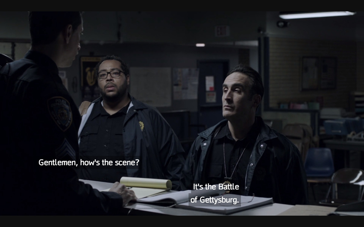 A scene featuring police officers’ dialogue in The Night Of
