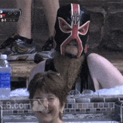 July 27: Luchador rising out of the pool
