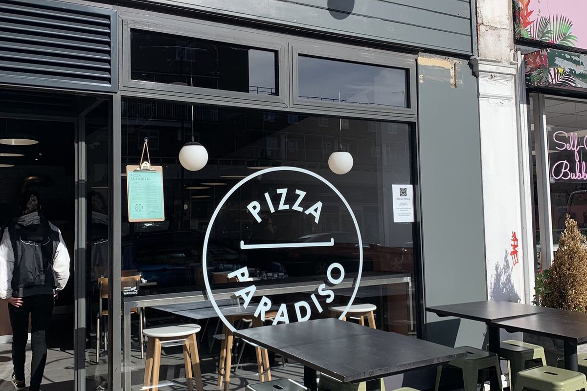 The exterior of Pizza Paradiso, Deliveroo’s first real restaurant.