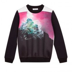 Sandro <a href="http://us.sandro-paris.com/women-1/sale/tonique.html">neoprene printed sweatshirt</a>, $143.
