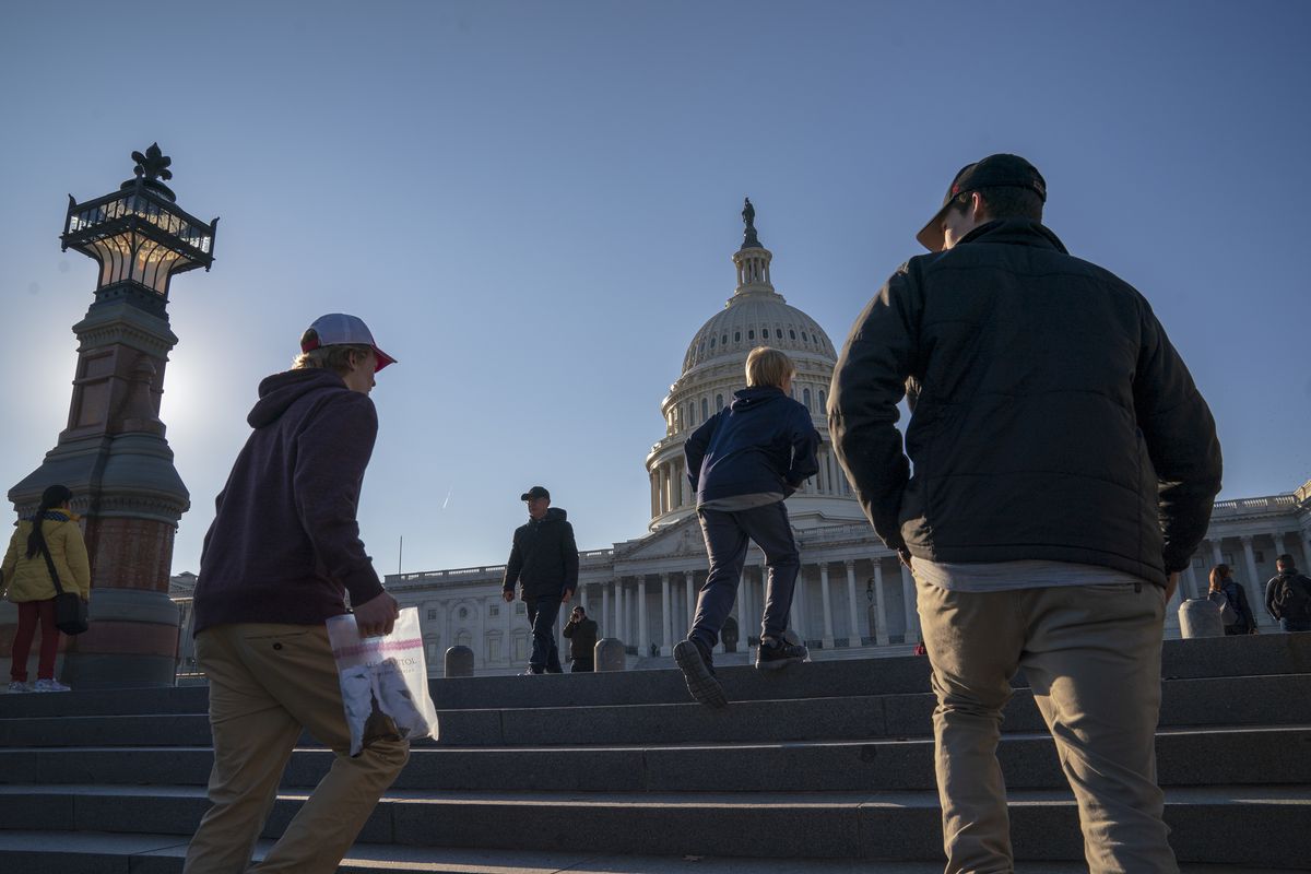 People visit the Capitol as a shutdown affecting parts of the federal government appeared no closer to ending, with President Donald Trump and congressional Democrats locked in a hardening standoff over border wall money, in Washington, Wednesday, Dec. 26