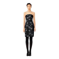 <a href="http://www.saturday.com/Strapless-Panel-Dress-in-Black-Star-Cluster/4CMU0582-2,en_US,pd.html?dwvar_4CMU0582-2_color=019&dwvar_4CMU0582-2_size=0&cgid=kss-clothing-dresses-skirts">Panel dress in black star cluster</a>, $160 
<br></br>
<b>Saturday