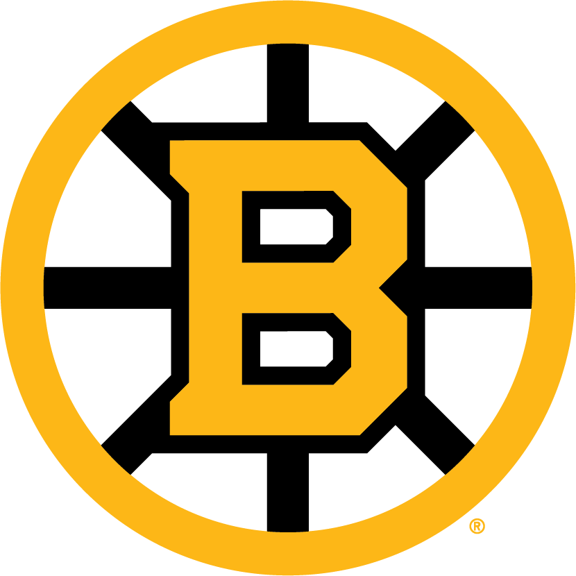 A spoked-B logo of the Boston Bruins