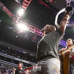 Daniel Cormier celebrates his win at UFC 226.