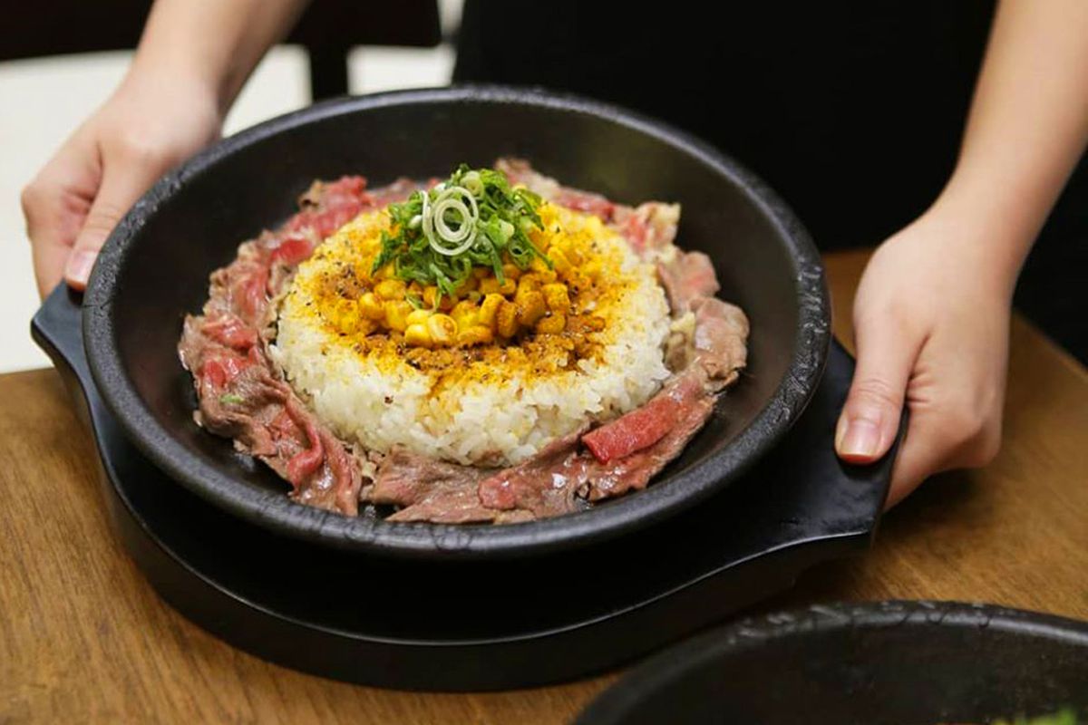A dish from “Japanese DIY Teppan” concept Pepper Lunch, now open in Chinatown.