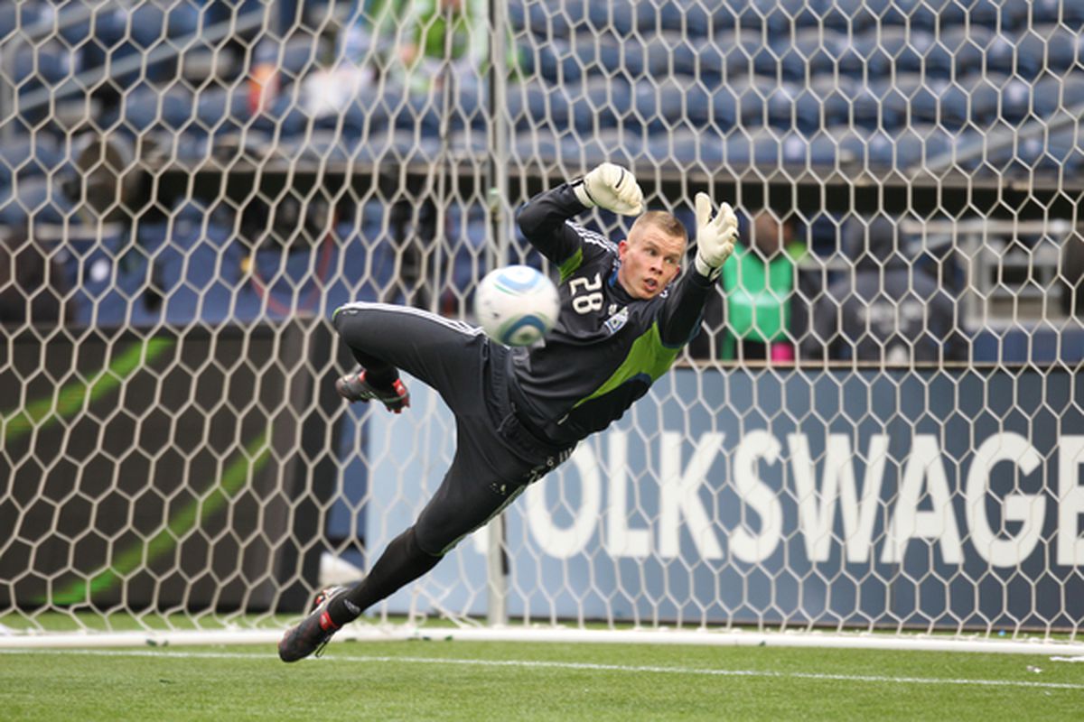 Seattle Sounders goalkeeper Terry Boss may have suffered his second concussion in the past six weeks while with the Puerto Rico national team. (Photo by Otto Greule Jr/Getty Images)