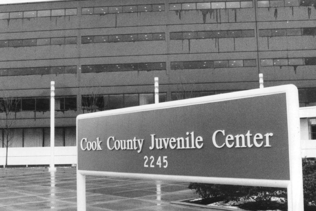 Sign outside the Cook County Juvenile Temporary Detention Center