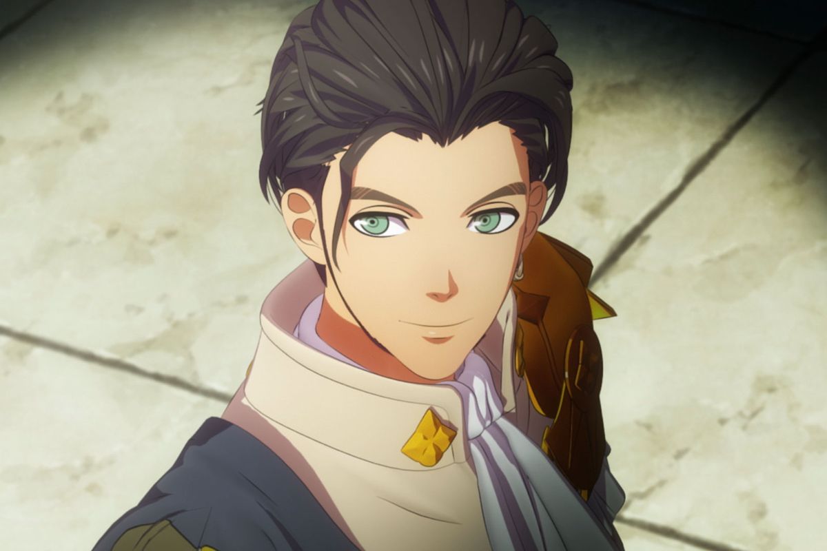 A young man named Claude in Fire Emblem: Three Houses stars wistfully into the distance