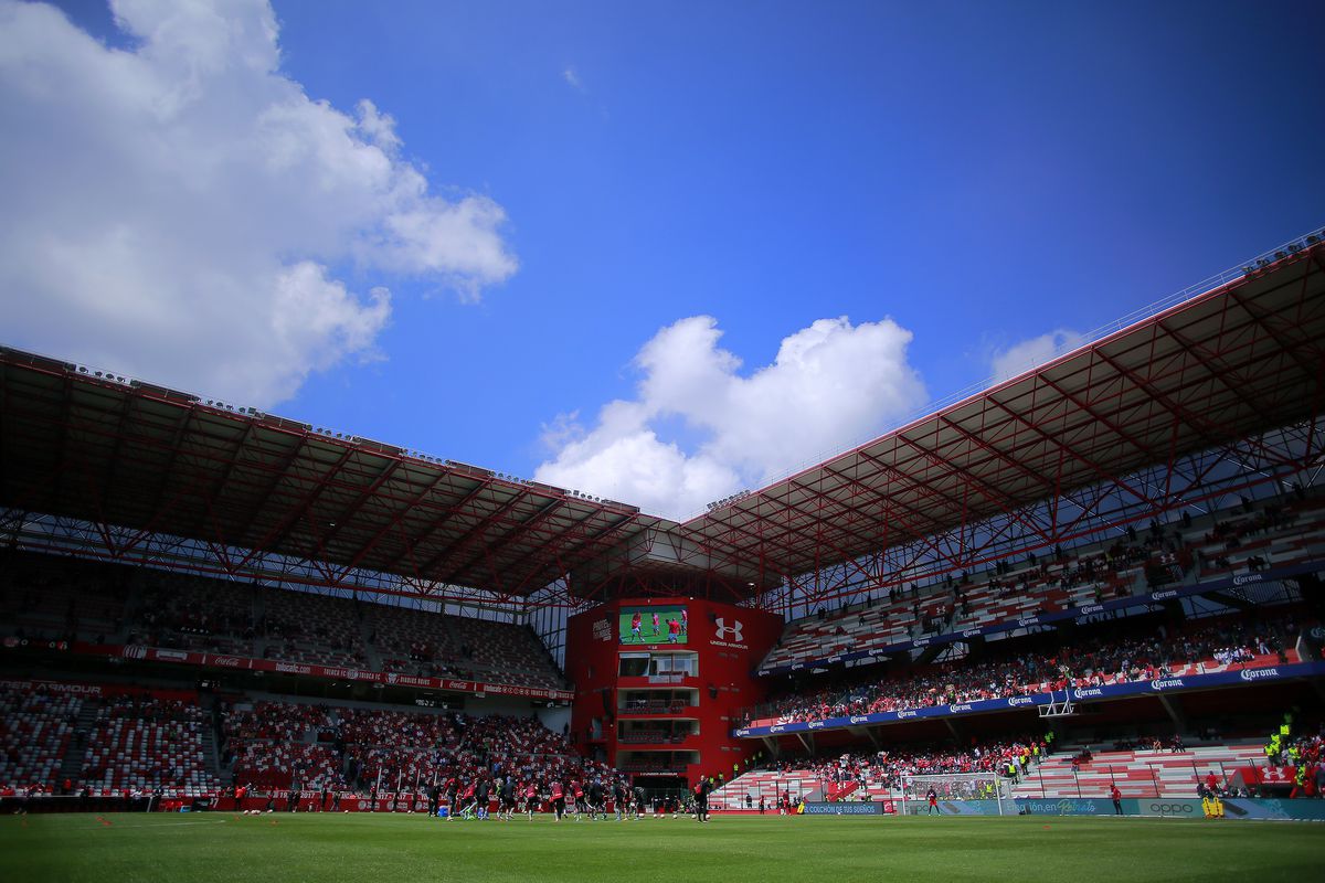 General view of the field prior to the 2nd round match between Toluca and Atlas as part of the Torneo Apertura 2022 Liga MX at Nemesio Diez Stadium on July 10, 2022 in Toluca, Mexico.