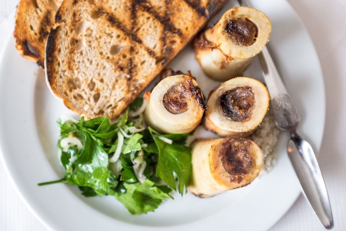 Bone marrow at St John, one of London’s restaurants with a butchery attached