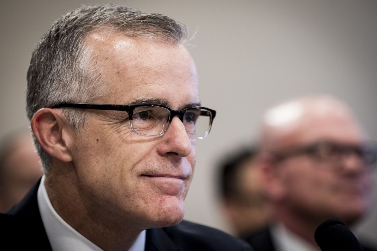 Then Acting FBI Director Andrew McCabe testifies before a House Appropriations subcommittee meeting on June 21, 2017 in Washington, DC. Now he’s talking openly about Trump.