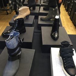 Sneakers, $125, and boots, $150