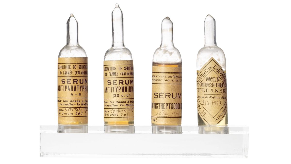 Ampoules of vaccine, 1915.
