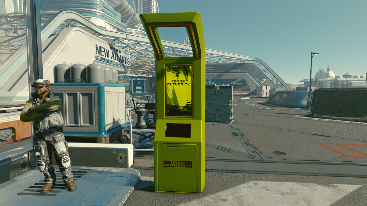 Starfield Trade Authority kiosk in New Atlantis