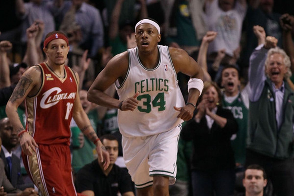 Delonte West and Paul Pierce played together for three seasons. (Photo by Elsa/Getty Images)