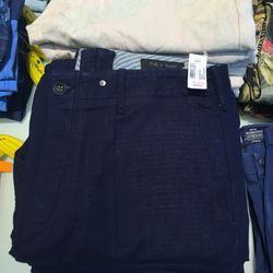 Rag + Bone navy trousers, $64.50 (was $220)