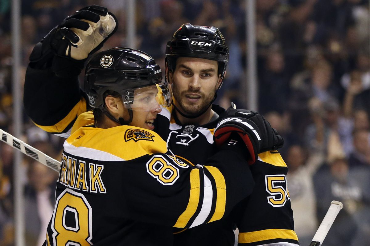 These two beauts also have some footy talent. (David Pastrnak, Adam McQuaid)