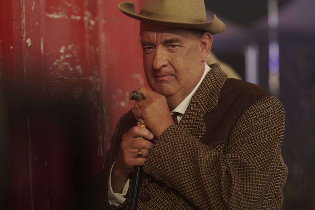 An image of Tom Hanks, in prosthetics and a cowboy cap, as an older man.