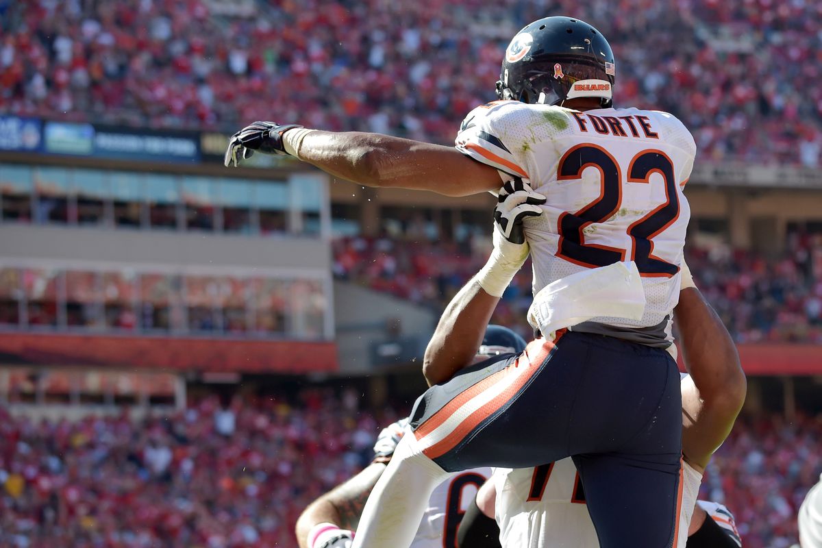 Matt Forte jumps for joy in anticipation of reading the stats compiled for this article.
