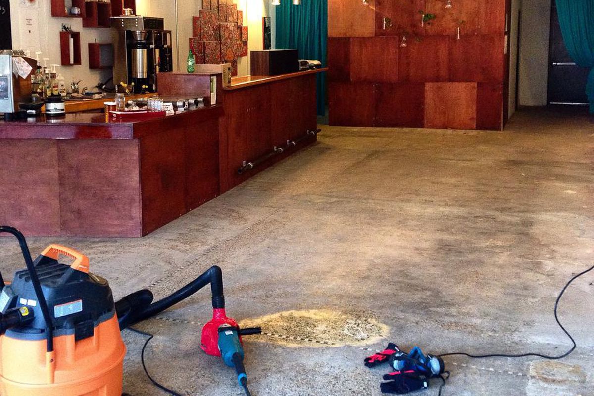 Coffee and (___) began their terrazzo floor restoration over the weekend.